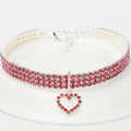 Three Row Elastic Rhinestone Pet Collars