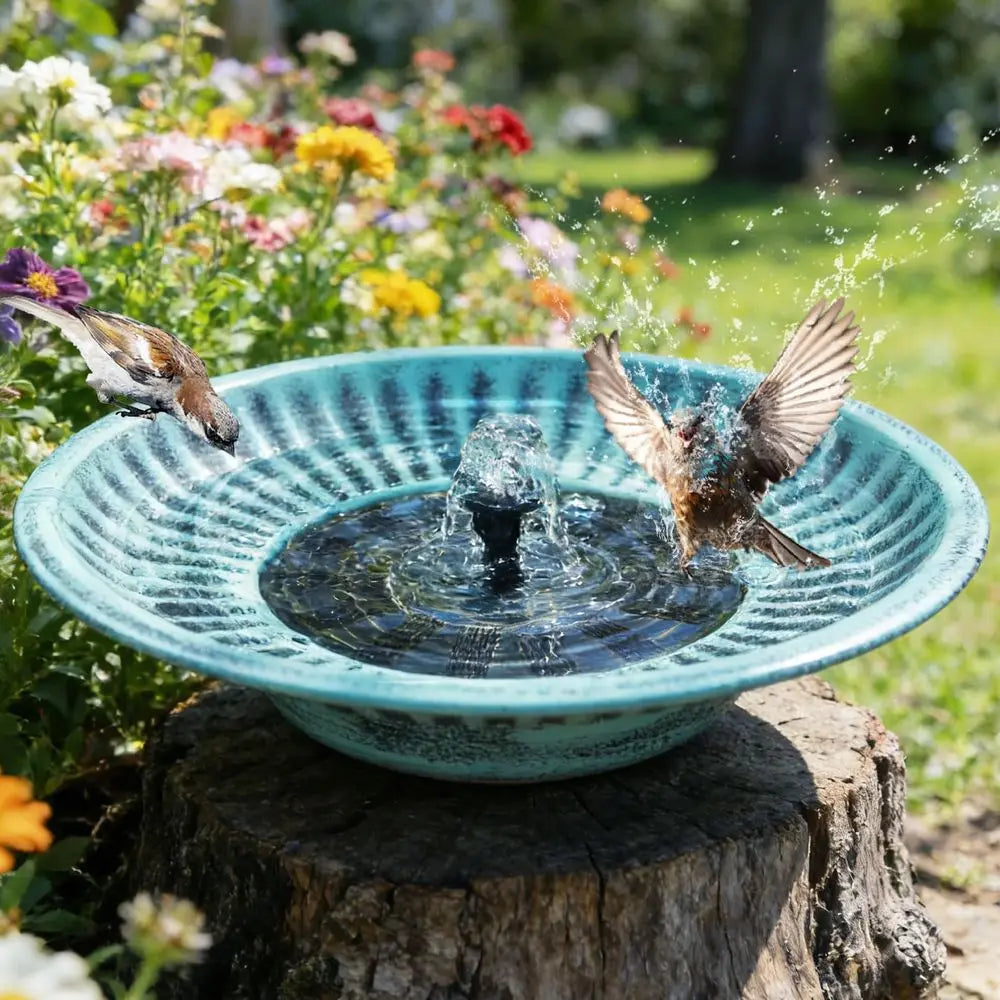 Solar Fountain Bird Bath for Outside