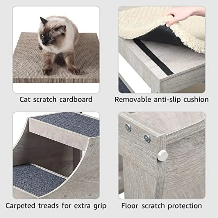 Pet Bunk Bed with Removable Stairs