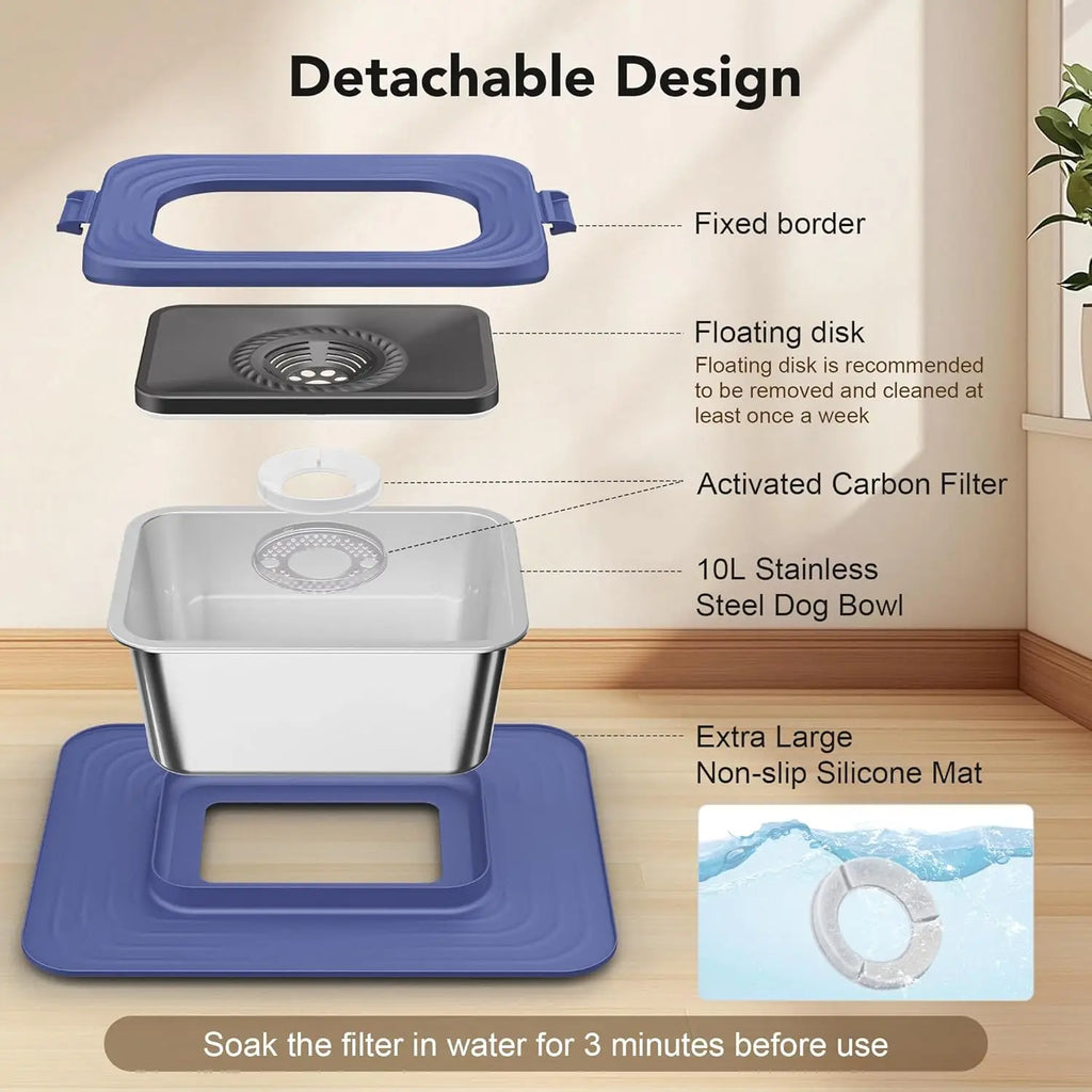 Stainless Steel No-Spill Dog Water Bowl