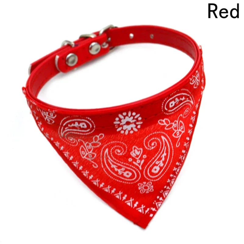 Printed Adjustable Pet Bandana Collar