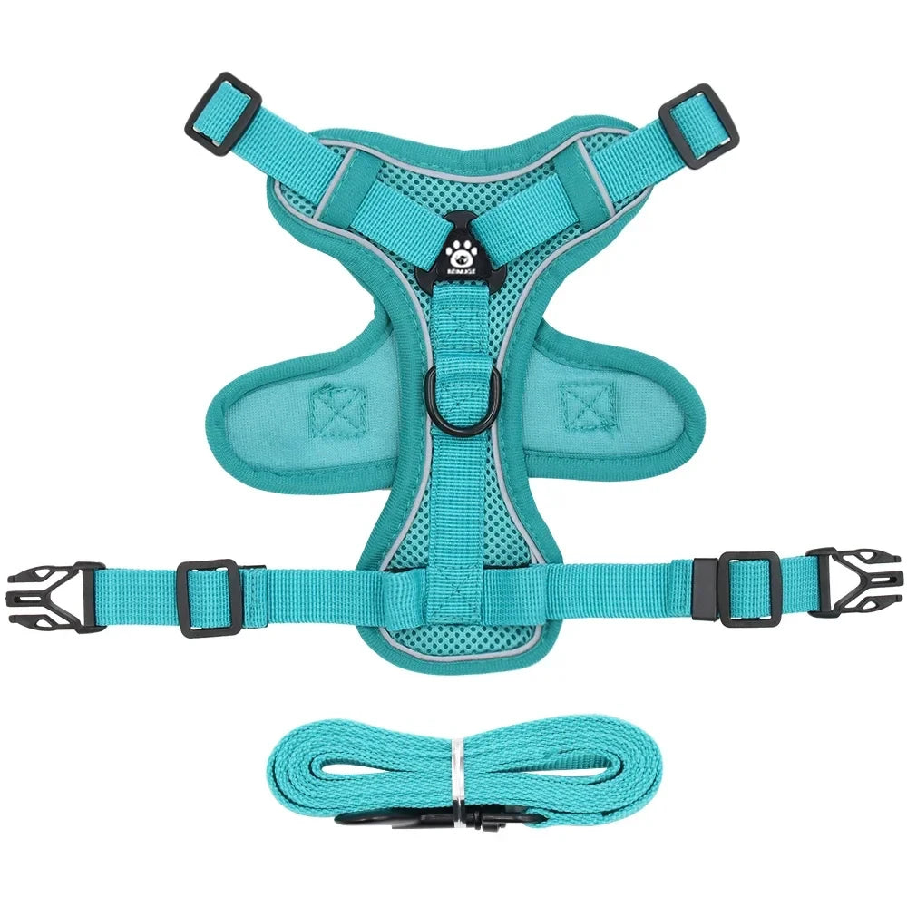 Reflective Harness and Leash Sets Breathable Mesh
