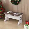 Elevated Stand with 2 Stainless Steel Bowls