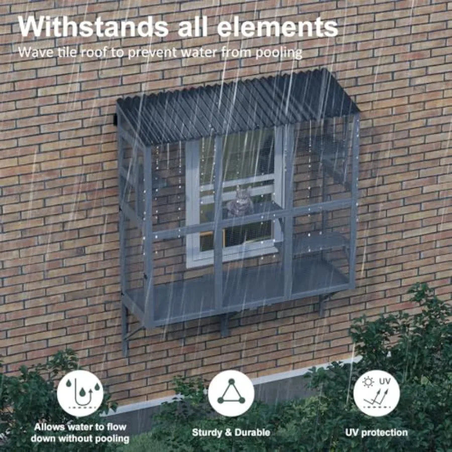 Pet Catio Expandable Window Box Enclosure