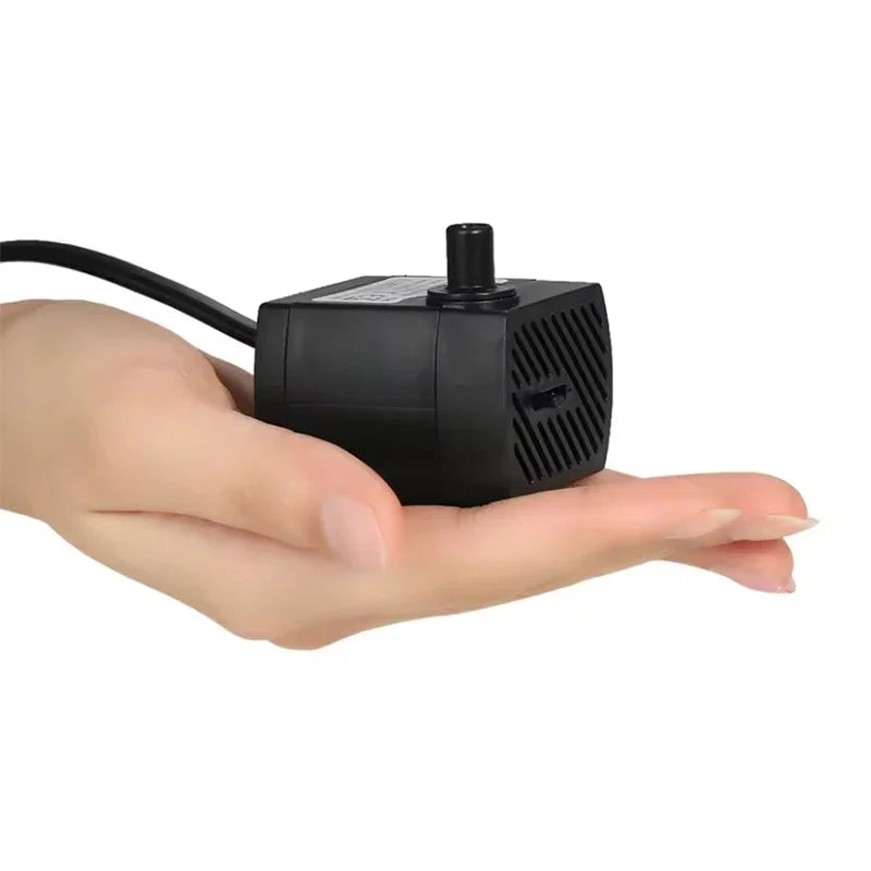 Ultra Quiet USB Aquarium Fish Tank Filtration Pump Mini Pet Fountain Submersible Adjustable Flow Water Circulation Pump 5V 5W