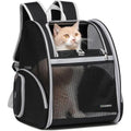 Collapsible Pet Backpack Carrier with Ventilated Mesh and Safety Leash