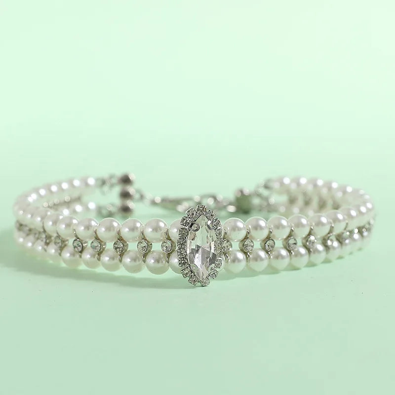 Luxury Pearl Necklace Rhinestone Collar