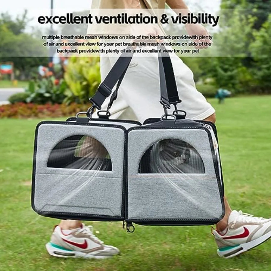 Large Pet Carrier with Litter Box for Car Travel