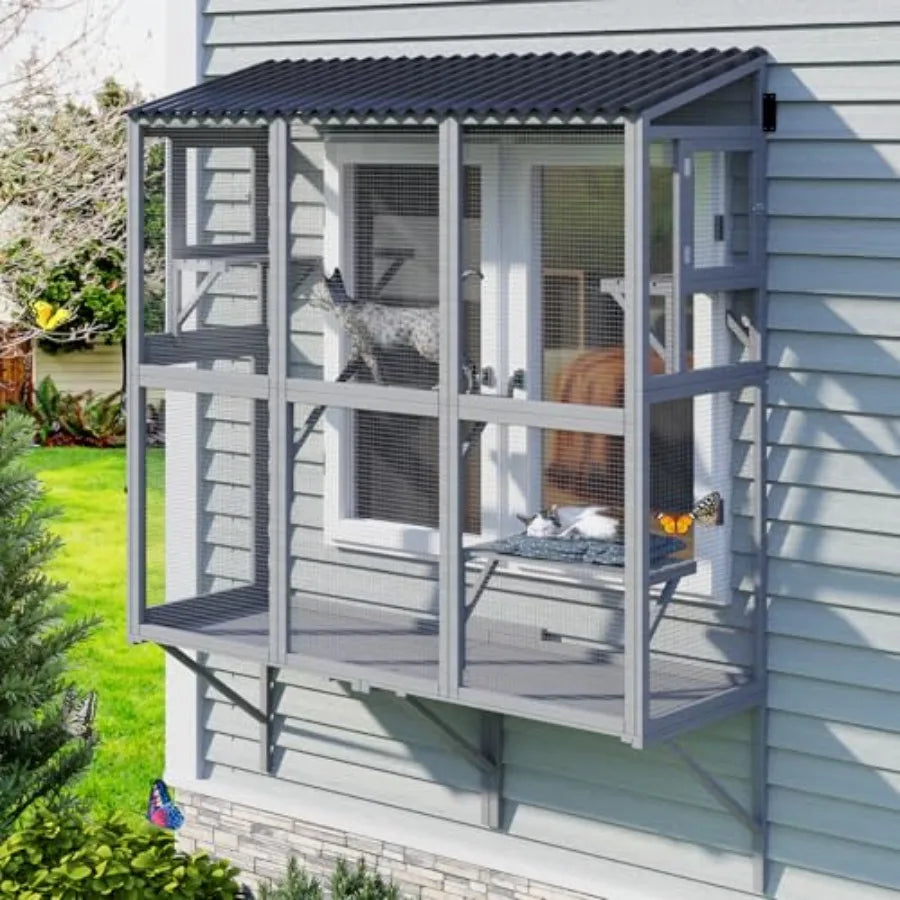 Pet Catio Expandable Window Box Enclosure