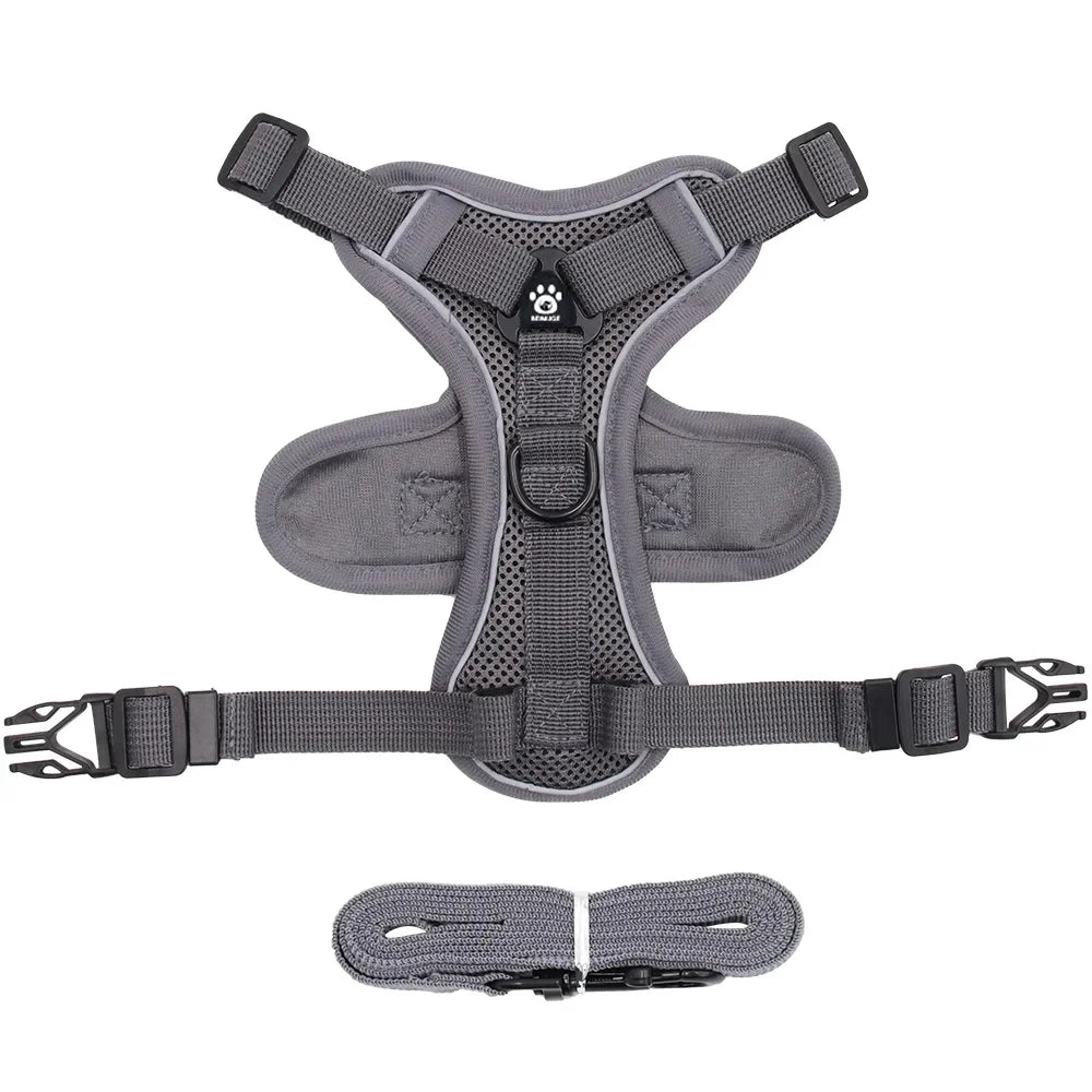Reflective Harness and Leash Sets Breathable Mesh