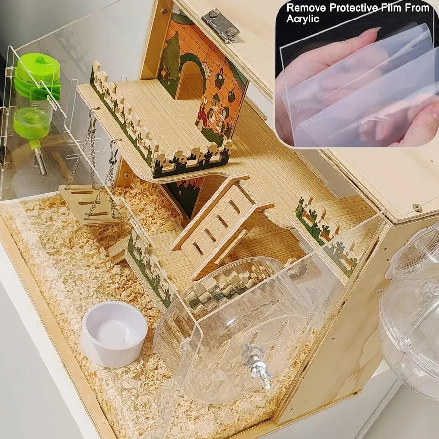 11 in 1 Wooden Hamster Cage with All Accessories