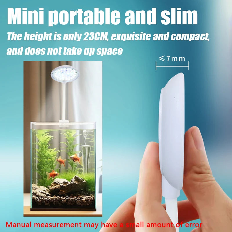 USB Fish Tank Small Clip Light Water Grass Light LED 3/5/7W Color Changing Adjustable Light Splash Proof Restore Natural Colors