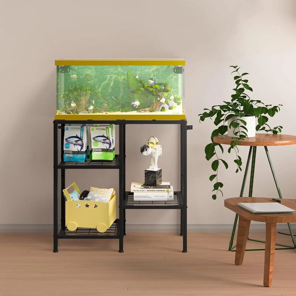 20 Gallon Metal Aquarium Stand, 3-Tier Fish Tank Rack for Reptile Terrariums in Living Room or Office