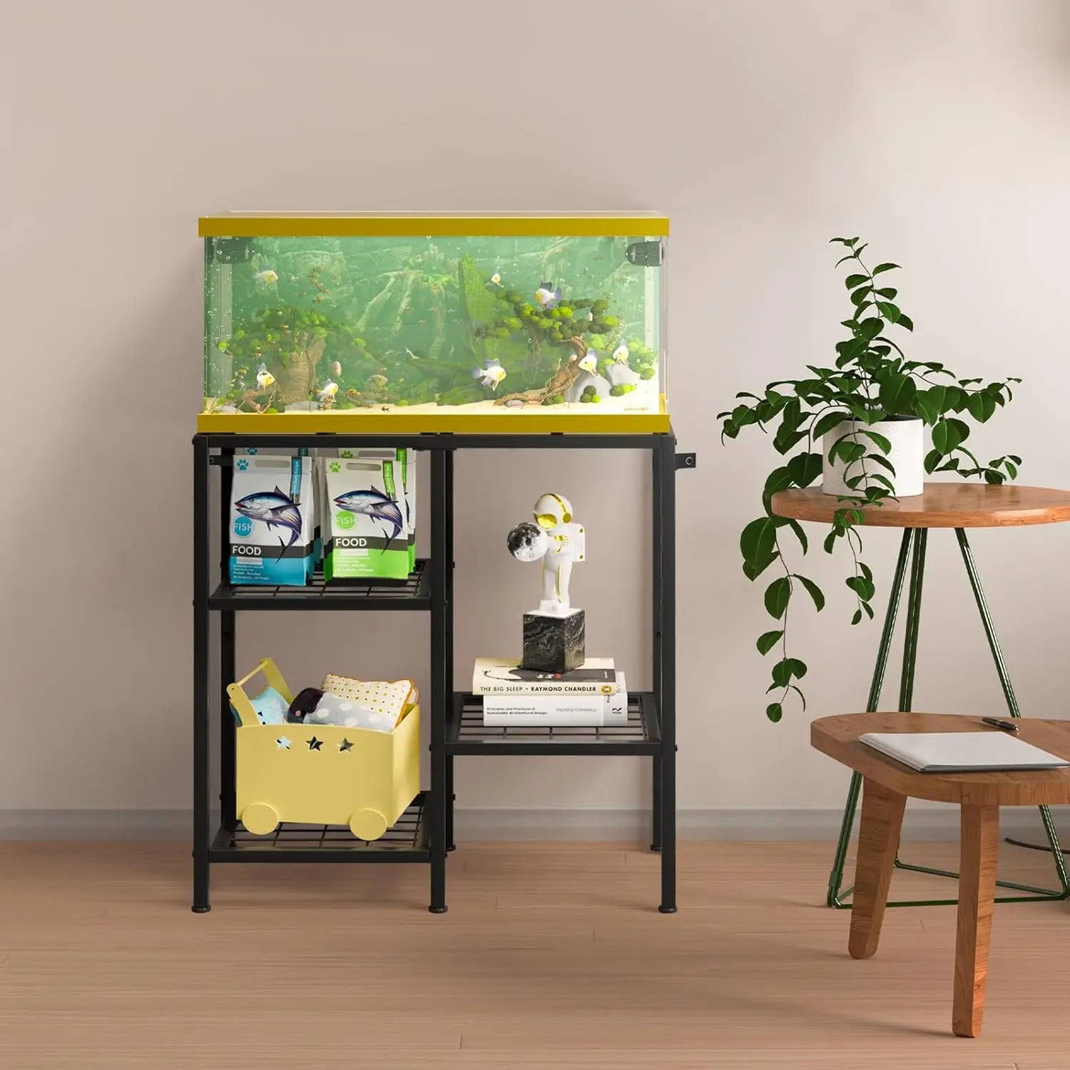 20 Gallon Metal Aquarium Stand, 3-Tier Fish Tank Rack for Reptile Terrariums in Living Room or Office