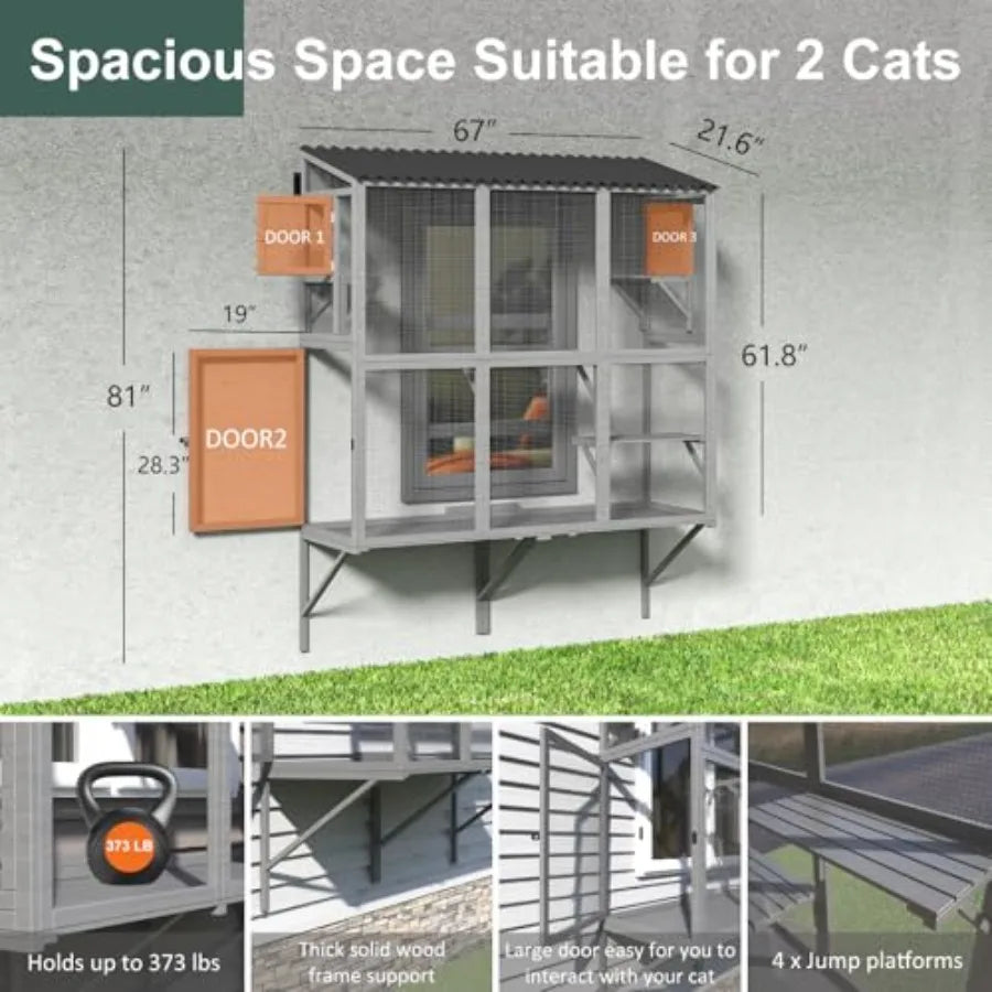 Pet Catio Expandable Window Box Enclosure