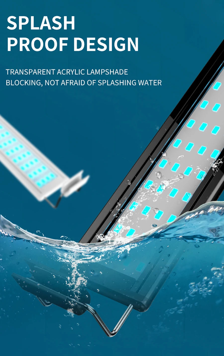 38cm 5W LED Aquarium Light For Plants Adjustable 3 Colors Extendable Fish Tank Light Suitable For 40-50cm Fish Tanks