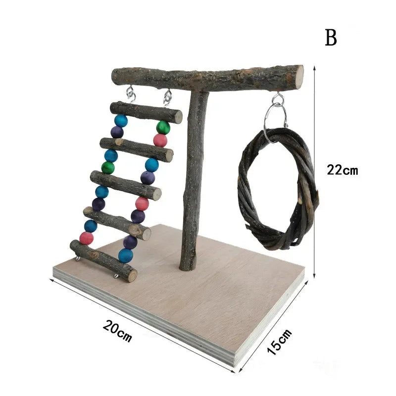 Solid Wood Parrot Training Bird Stand