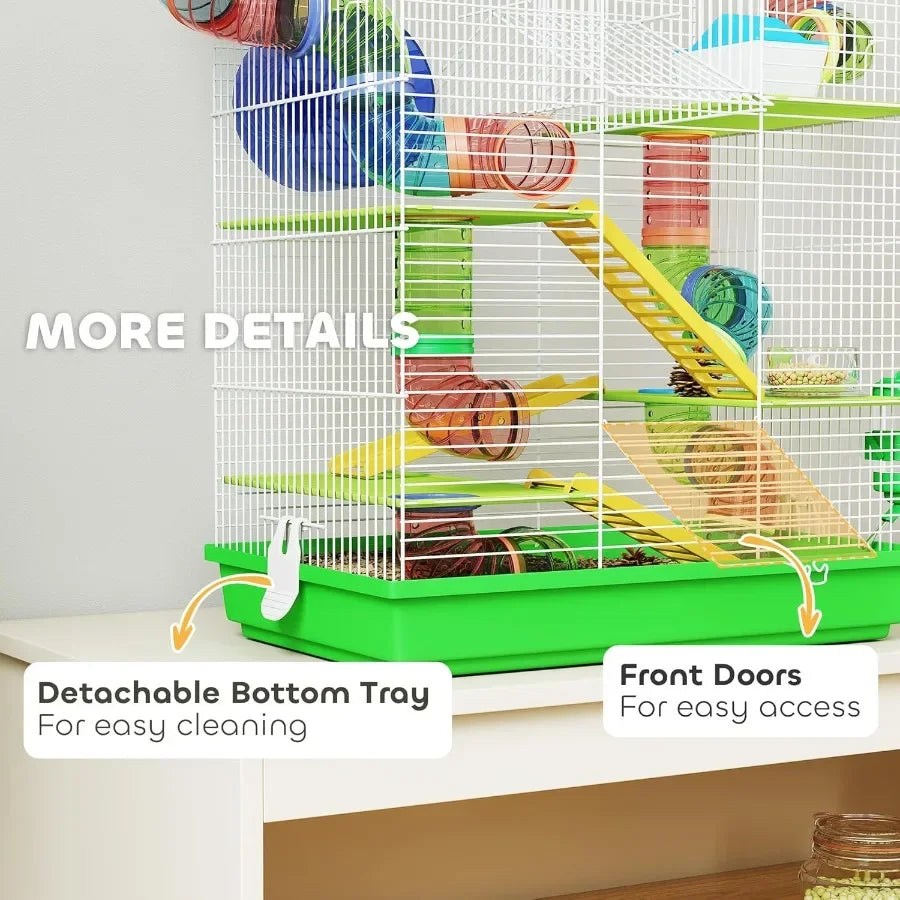 5 Tier Hamster Cage with Tubes and Tunnels