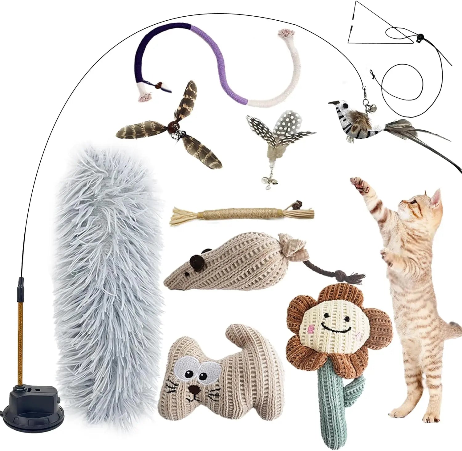 7-in-1 Interactive Cat Toy with Suction Cup