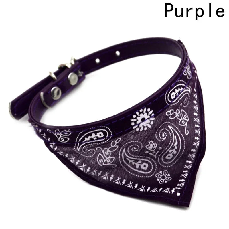 Printed Adjustable Pet Bandana Collar