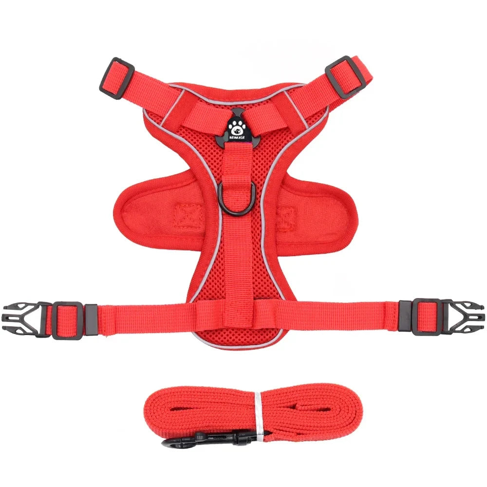 Reflective Harness and Leash Sets Breathable Mesh