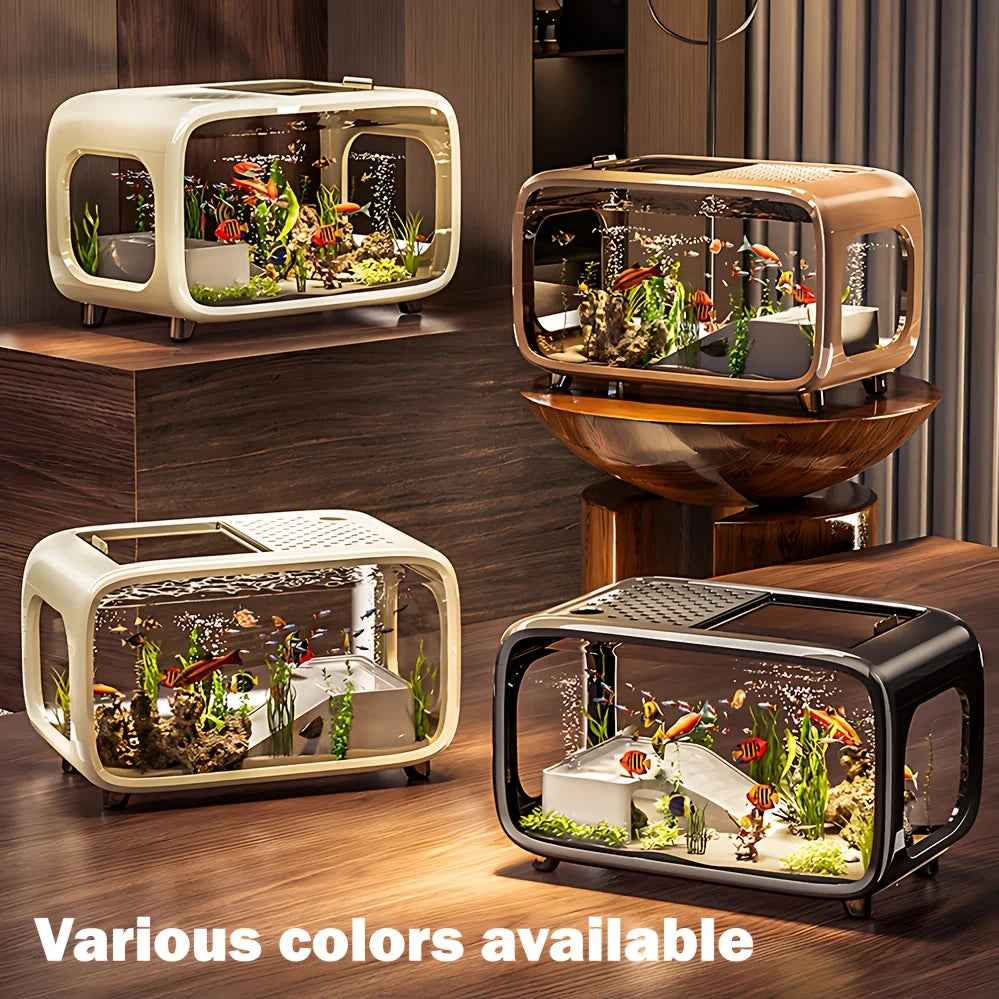 Shademart Modern desktop ecological fish tank, oversized panoramic aquarium, multi-color optional, home office decoration