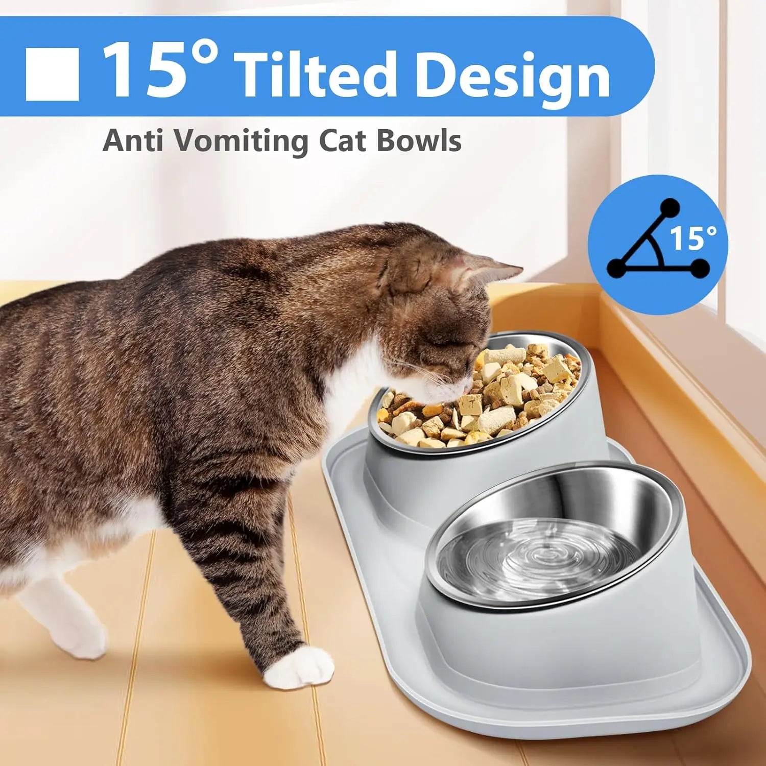 Elevated Cat Bowls with Stand