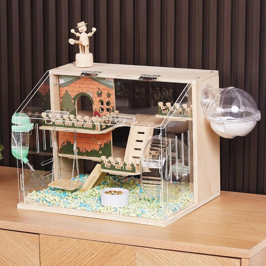 11 in 1 Wooden Hamster Cage with All Accessories