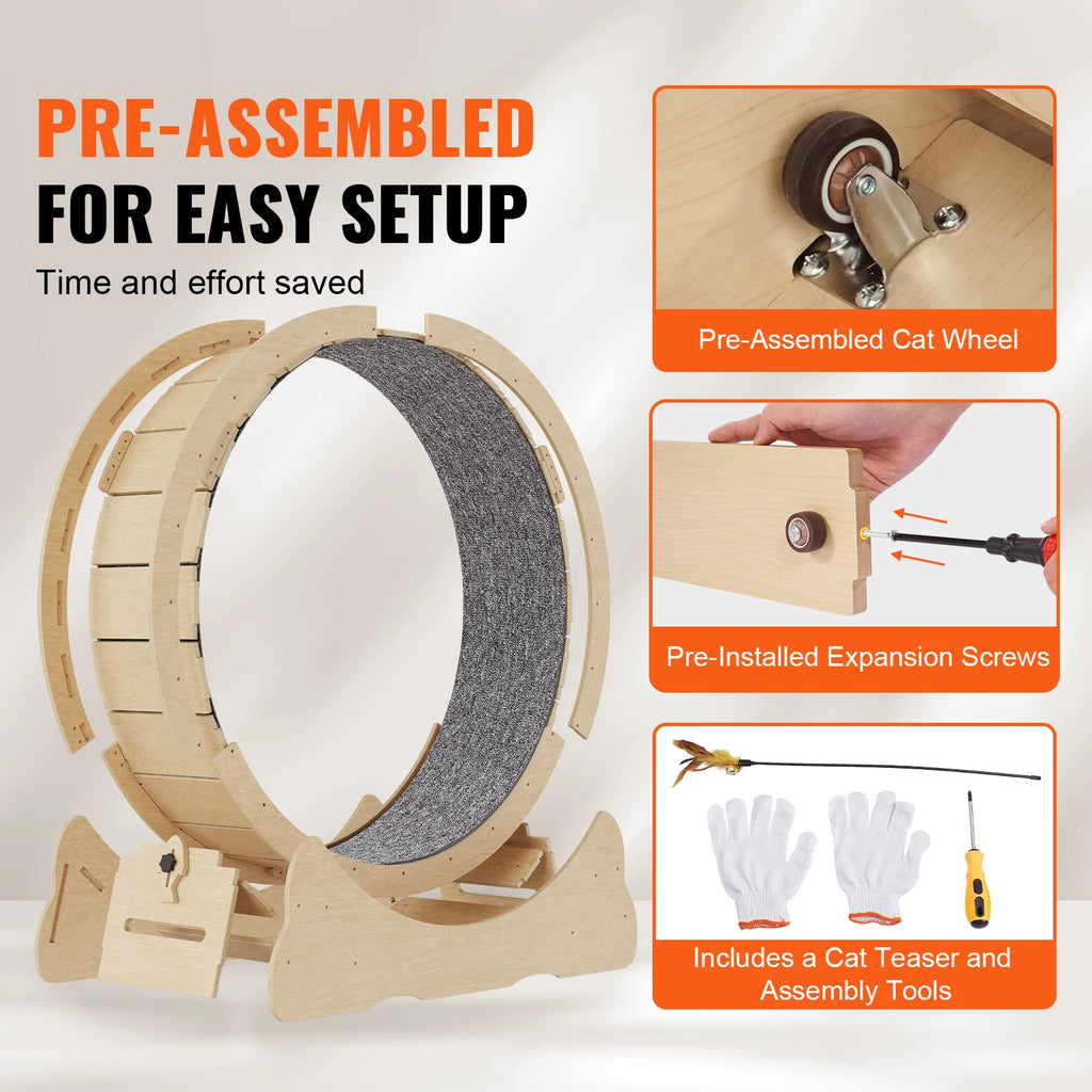Wooden Cat Exercise Wheel