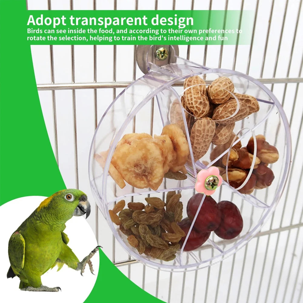 Acrylic Interactive Parrot Rotating Treat Dispenser