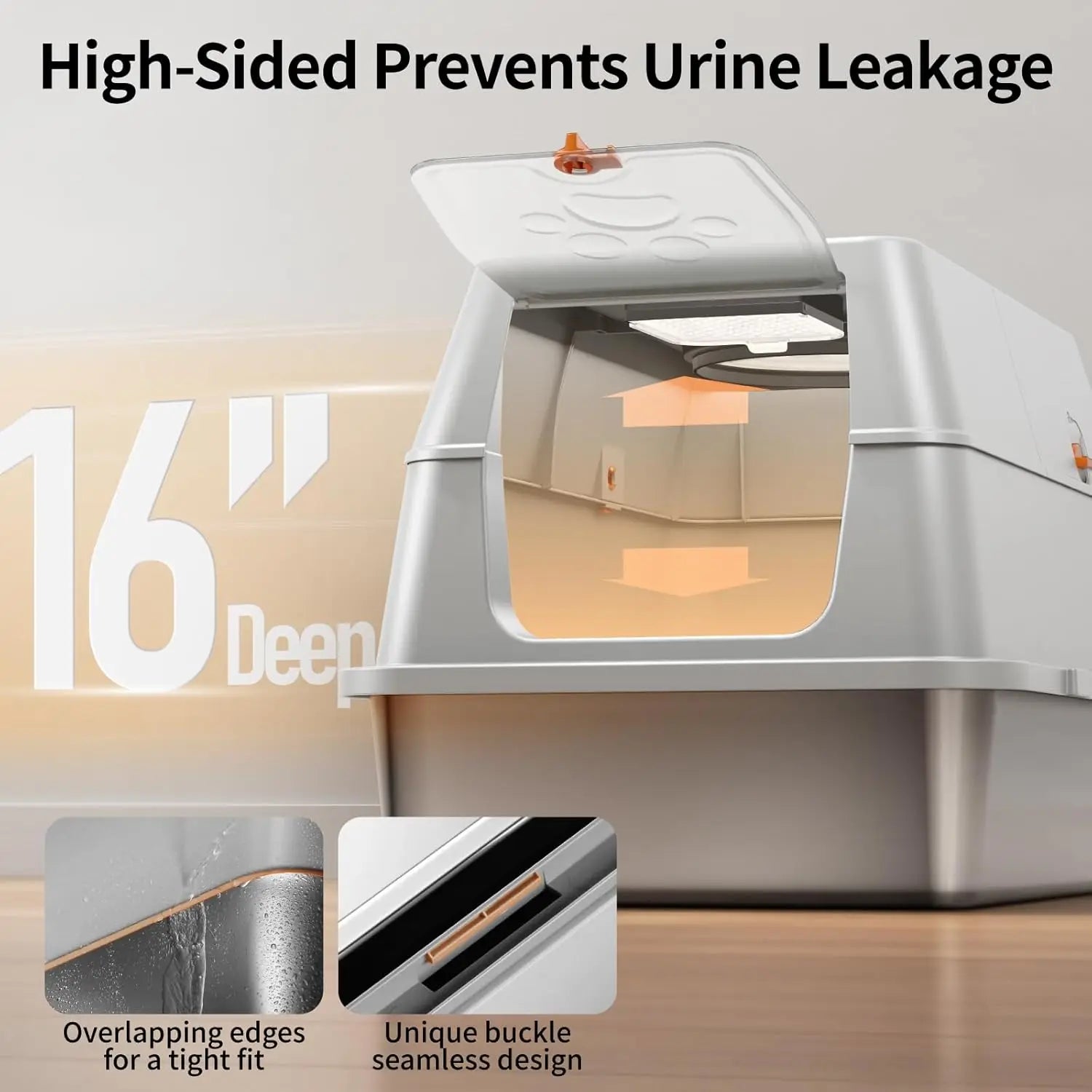 Stainless Steel Cat Litter Box with Lid