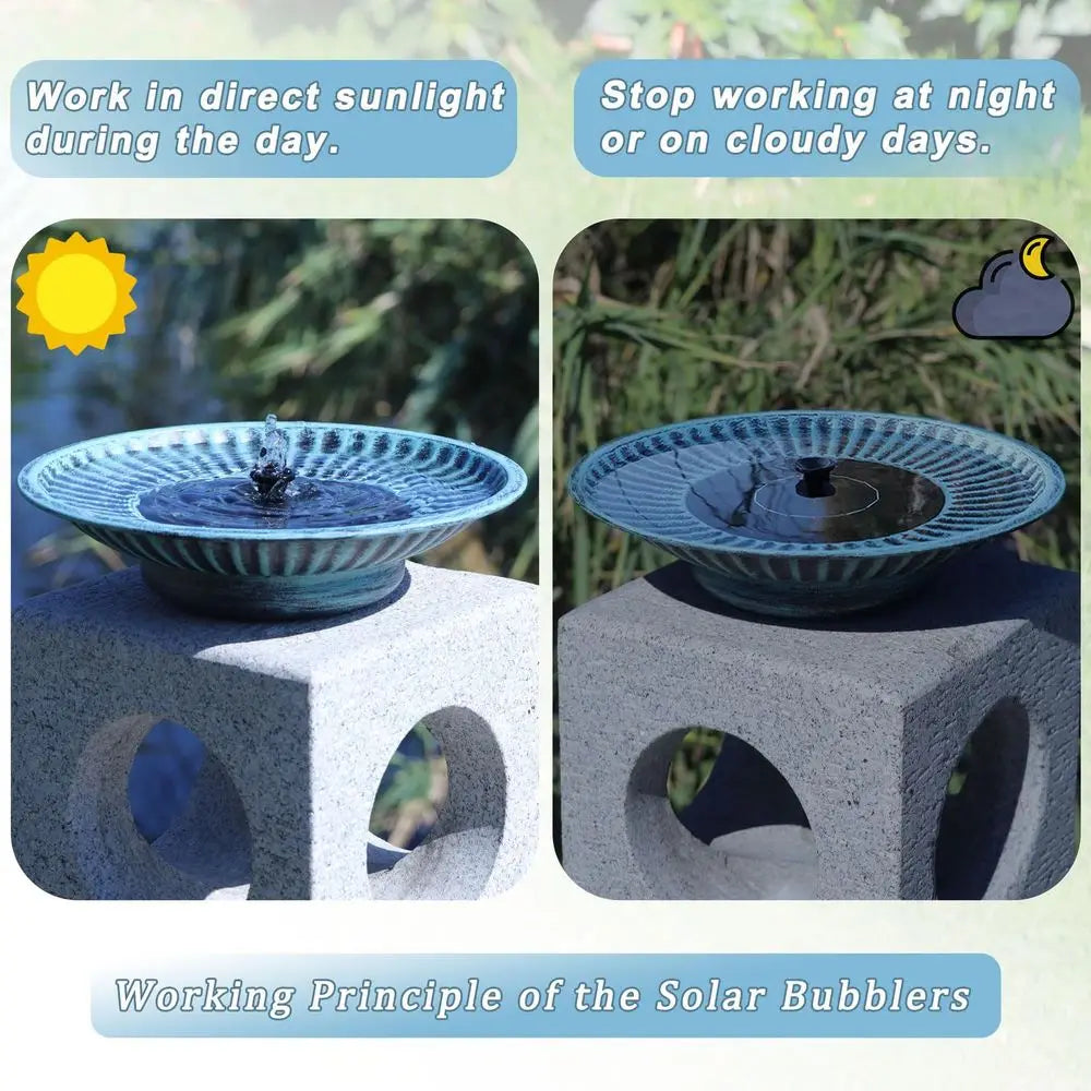 Solar Fountain Bird Bath for Outside