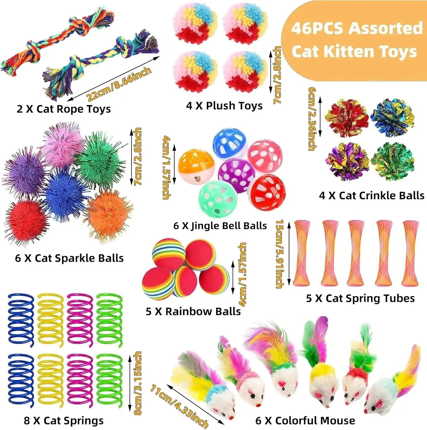 46 PCS Cat Toys