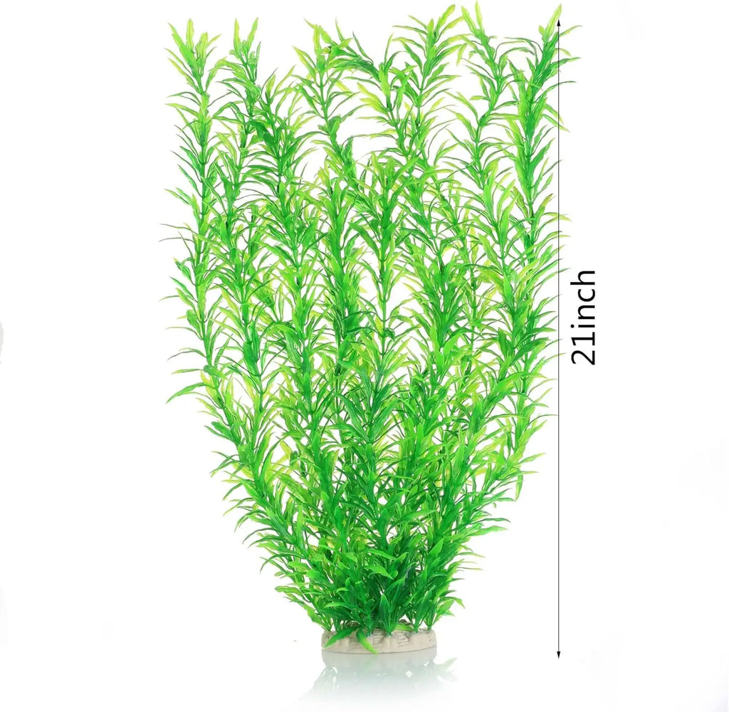 Extra Large 21 Inches Artificial Aquarium Plants, Tall Fish Tank Decorations for Freshwater and Saltwater Tanks (2 Pieces)