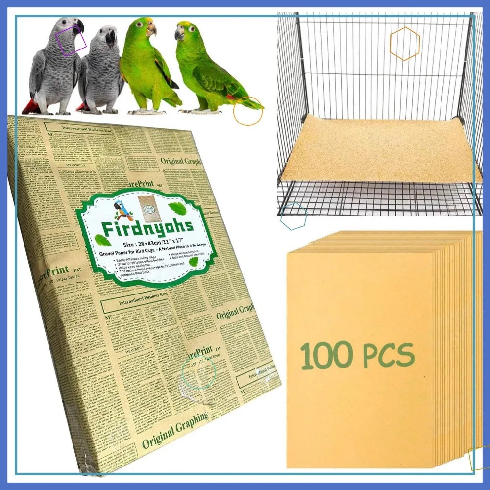 100PCS Gravel Liner Paper for Bird Cage