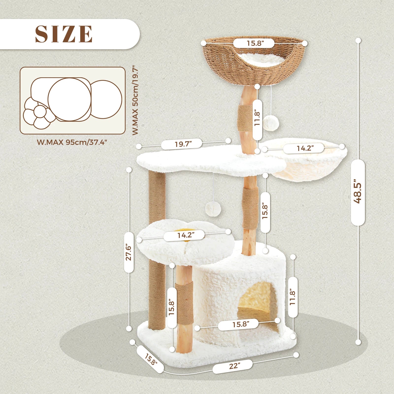 Solid Wood Cat Tree