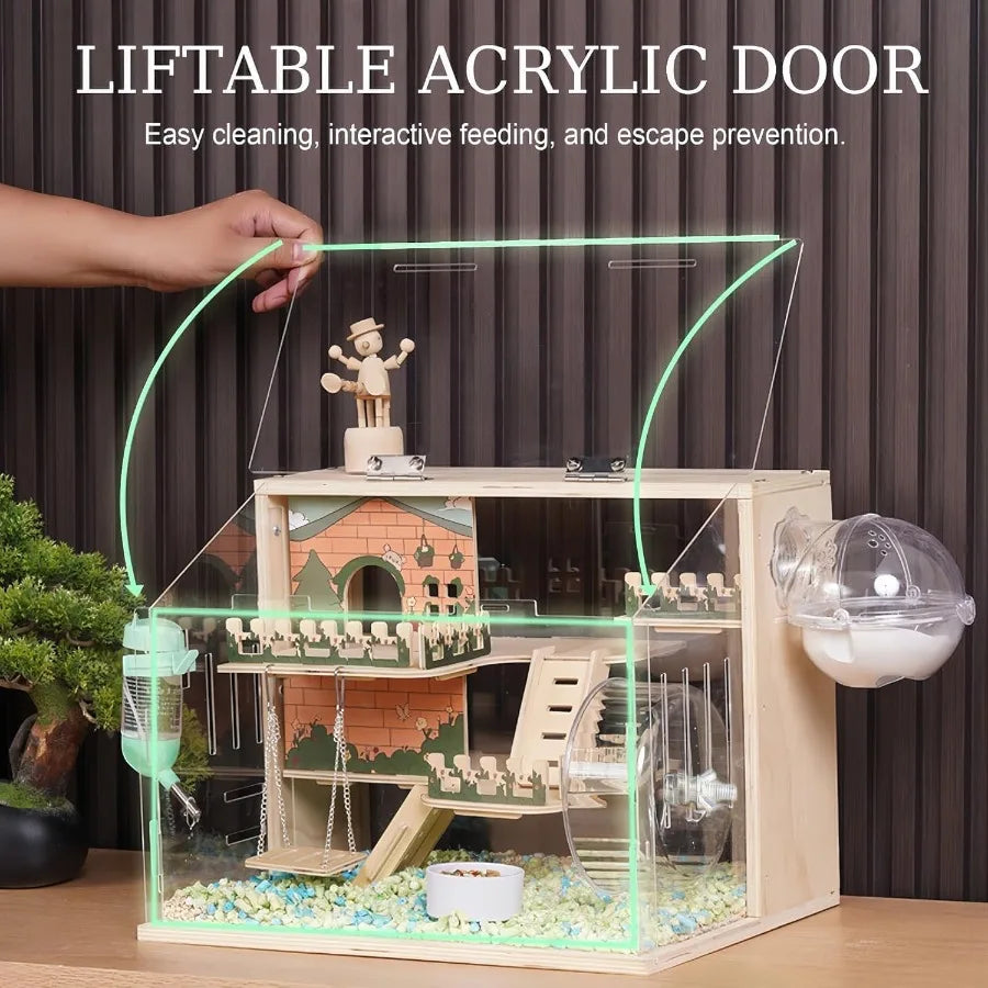 11 in 1 Wooden Hamster Cage with All Accessories