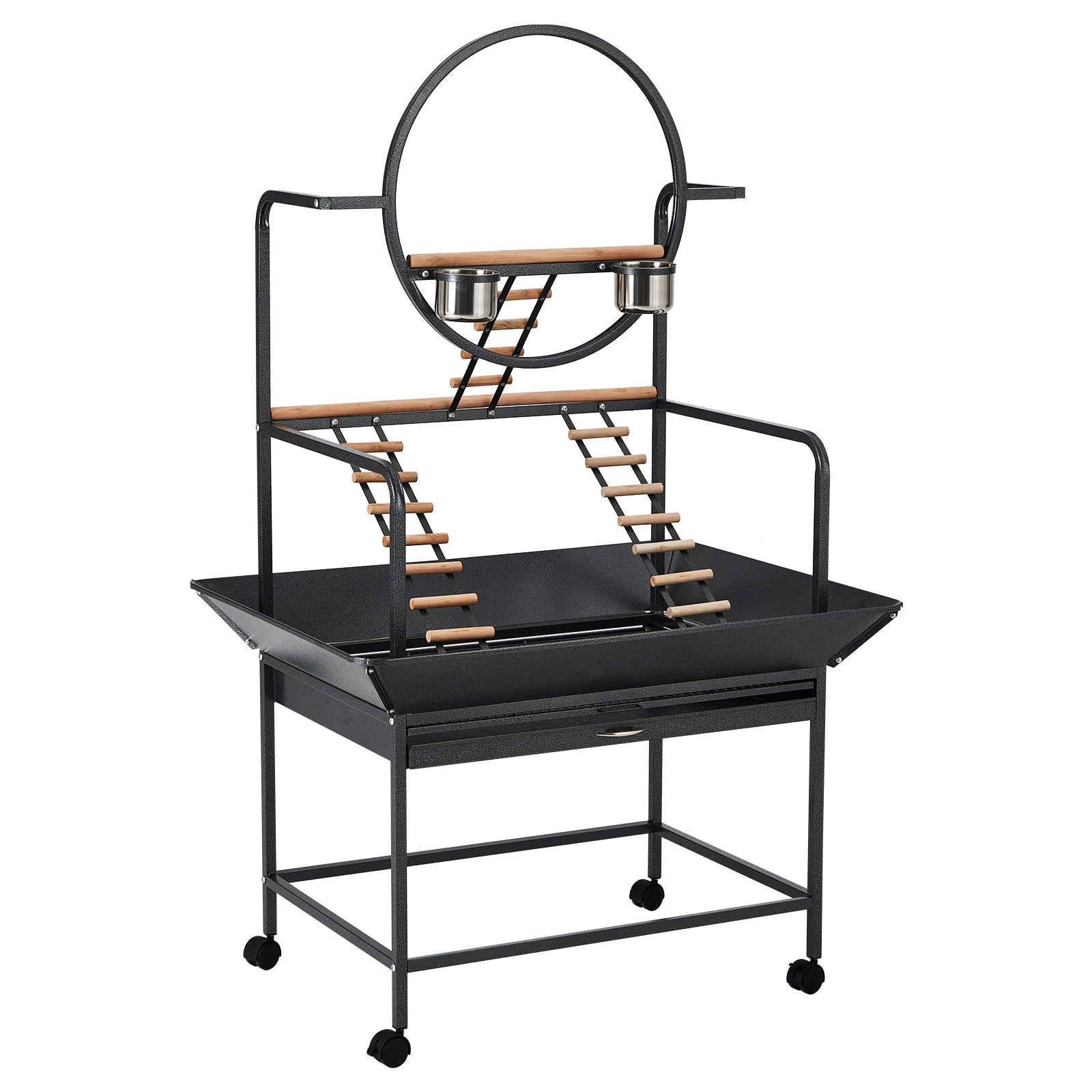 Extra Large Bird Cage with Rolling Stand Spacious Wrought Iron
