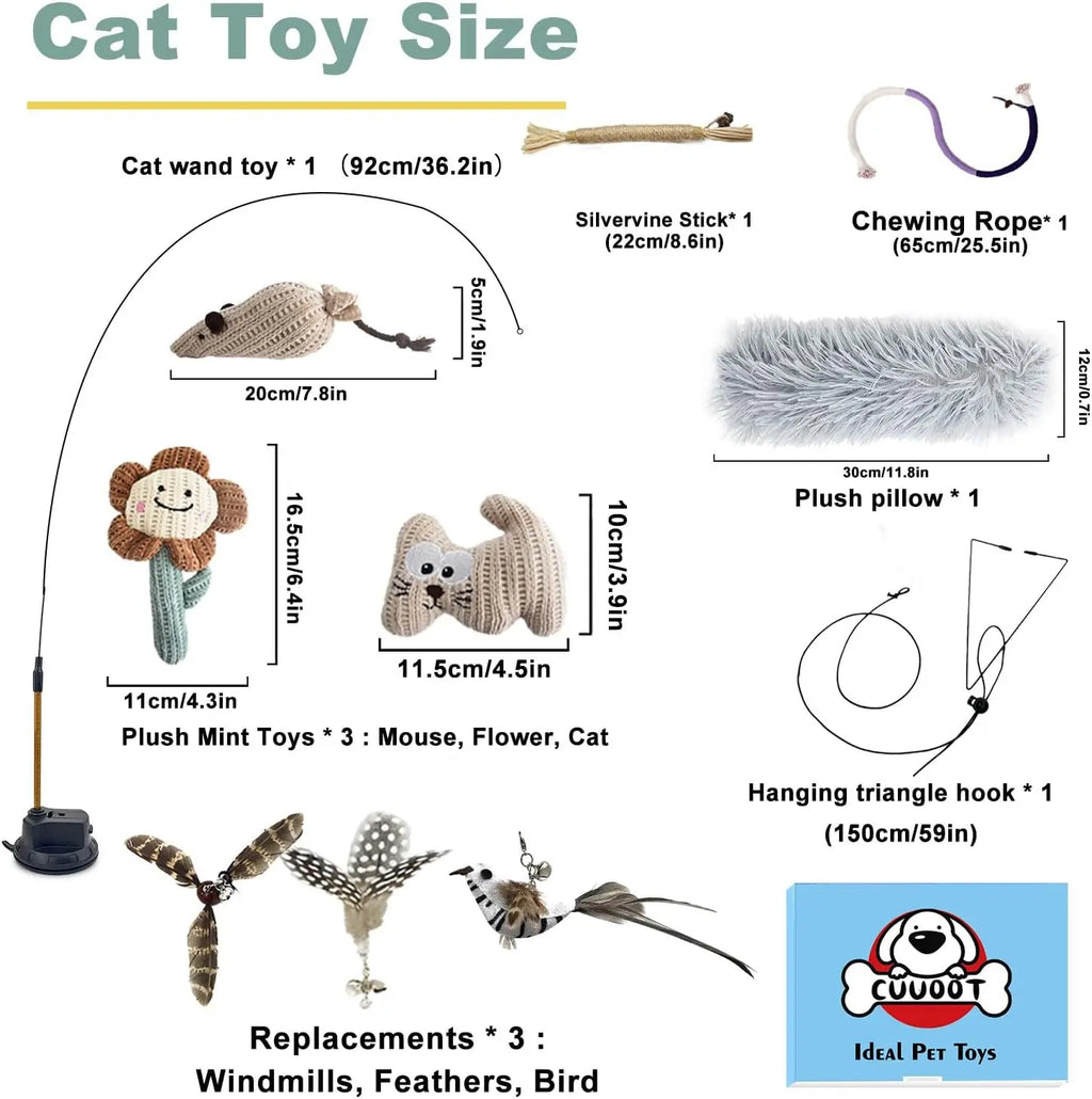 7-in-1 Interactive Cat Toy with Suction Cup