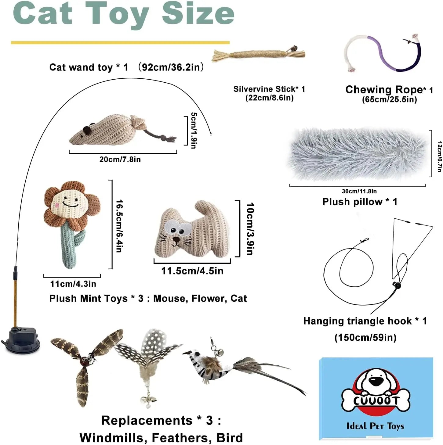 7-in-1 Interactive Cat Toy with Suction Cup