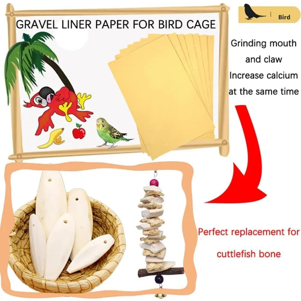 100PCS Gravel Liner Paper for Bird Cage