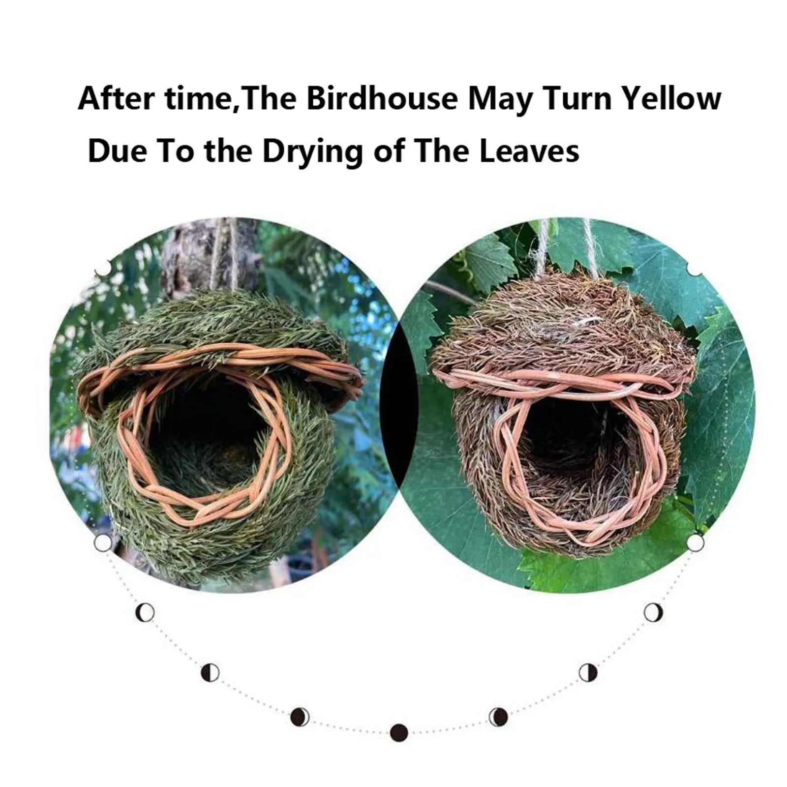 Handwoven Outdoor Natural Grass Hanging Birdhouse