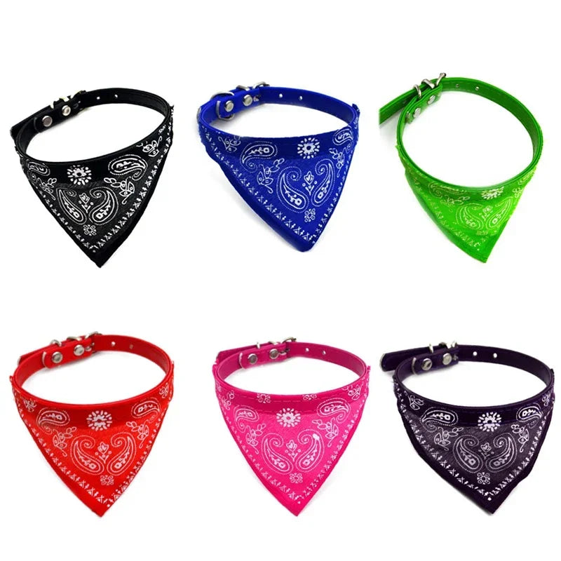 Printed Adjustable Pet Bandana Collar