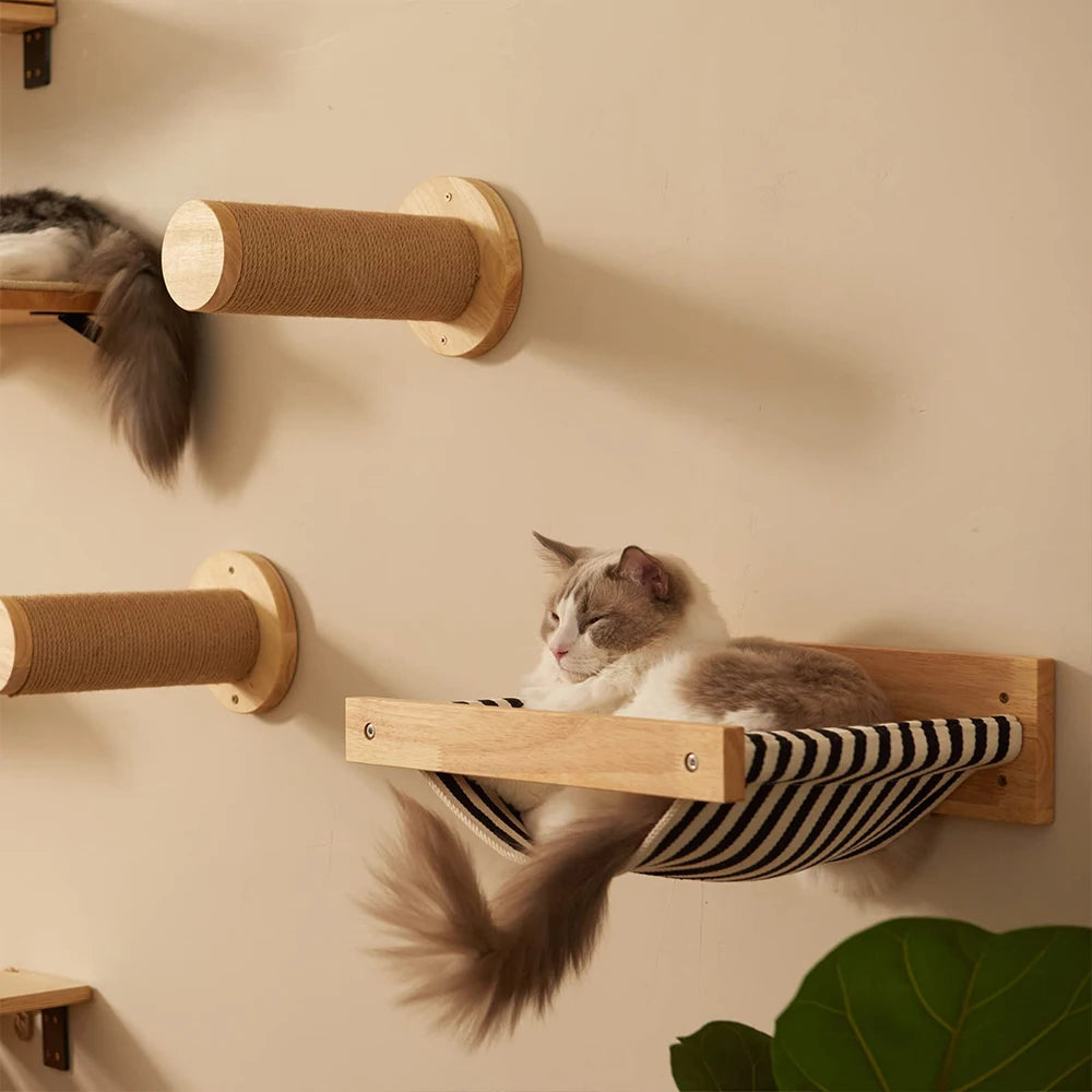 Wall Mounted Wooden Furniture Climbing Shelf Perch