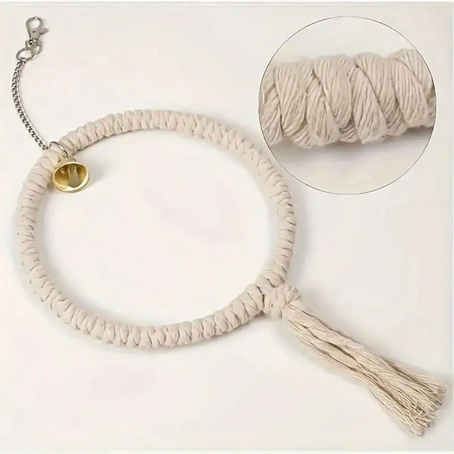 Hemp Rope Bird Toy Ring with Bell