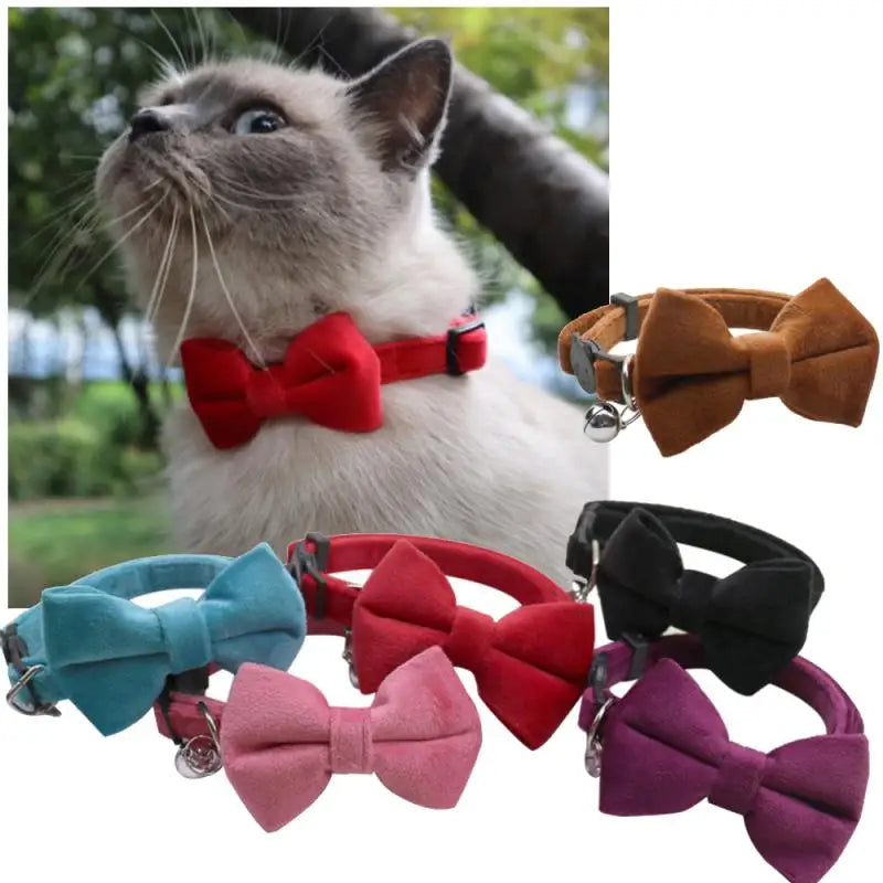 Velvet Collar Solid Color Bow Tie