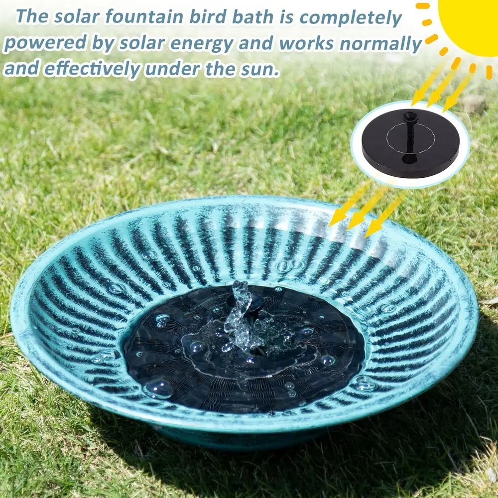Solar Fountain Bird Bath for Outside