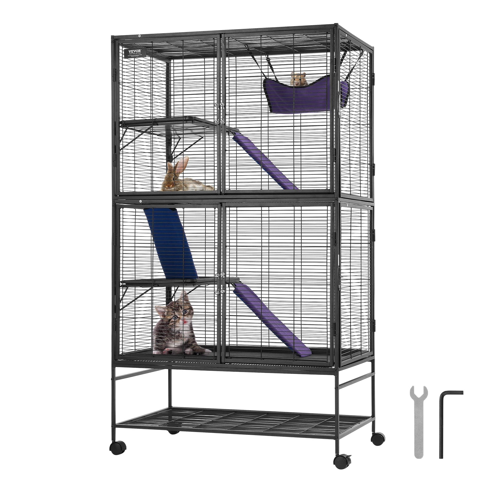 4-Tier Rolling Metal Cage