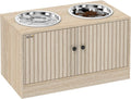Elevated Dog Bowls with Storage Cabinet
