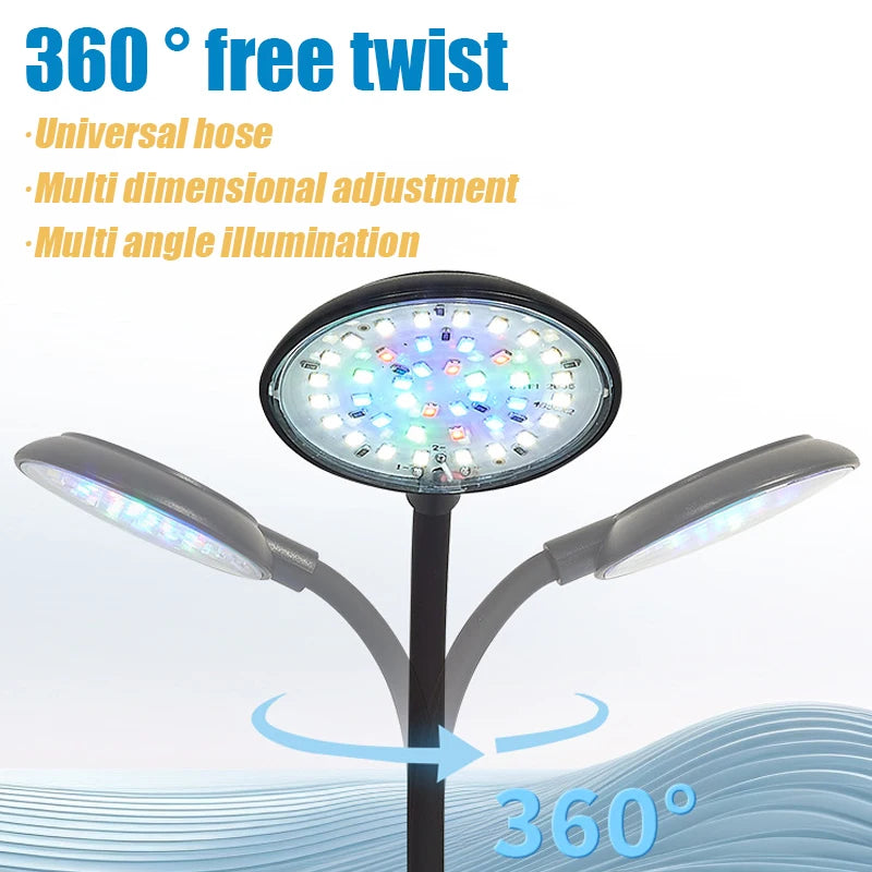 USB Fish Tank Small Clip Light Water Grass Light LED 3/5/7W Color Changing Adjustable Light Splash Proof Restore Natural Colors